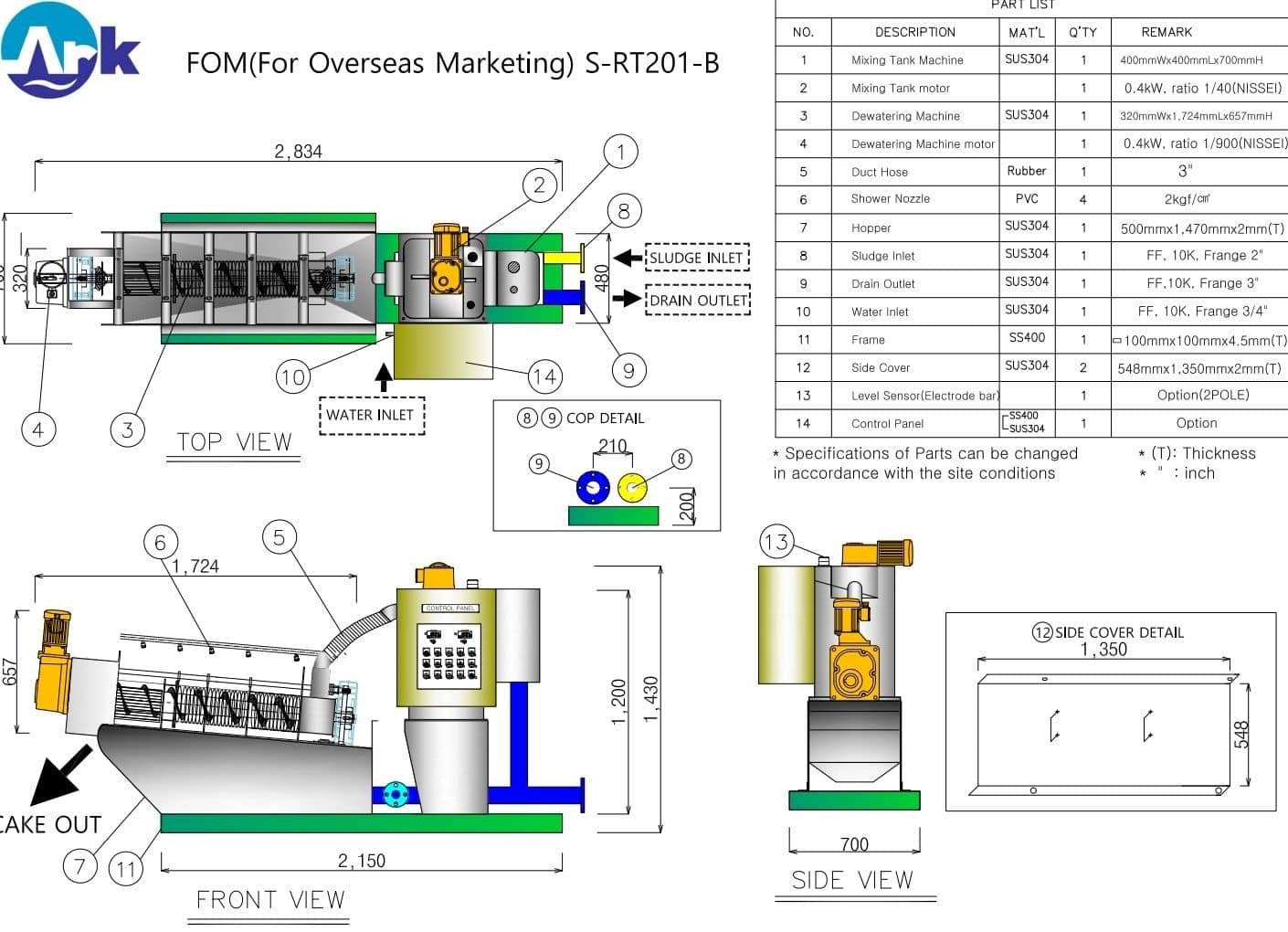 슬러지 탈수의 장점과 단점, 에이알케이 칼럼